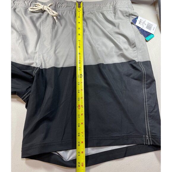 Trinity Coast 4XB Swim Trunks Color block Grey/Black Elastic Waist & Drawstring - Picture 5 of 13